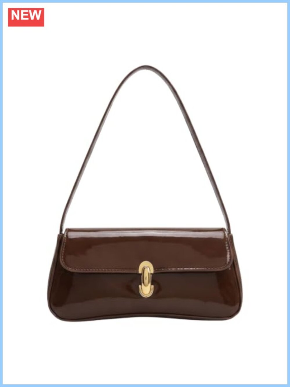 Vintage PU Leather Shoulder Purse Elegant Underarm Bag